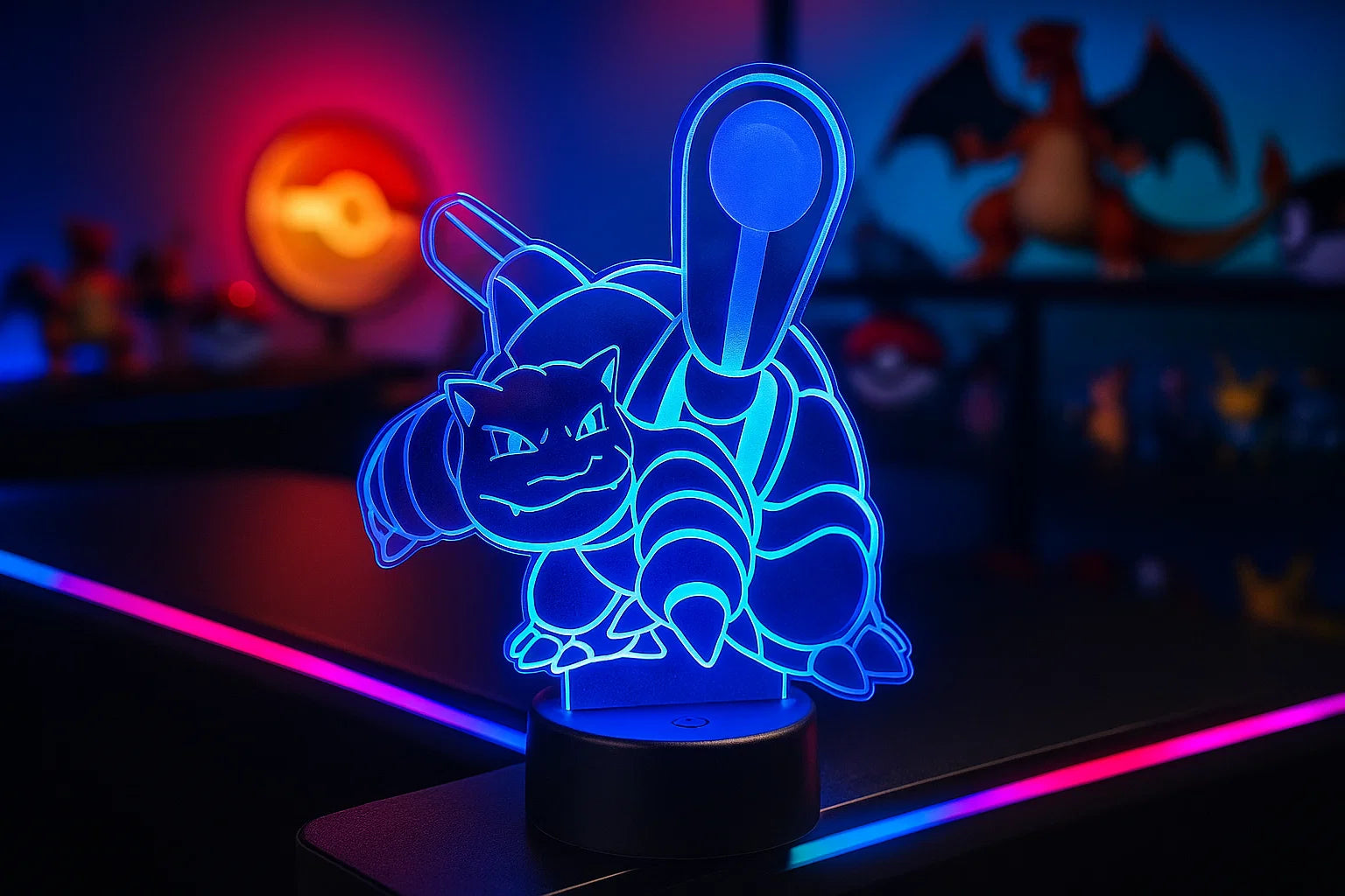Blastoise Acrylic LED Light-Up Stand – Premium Collectible Display